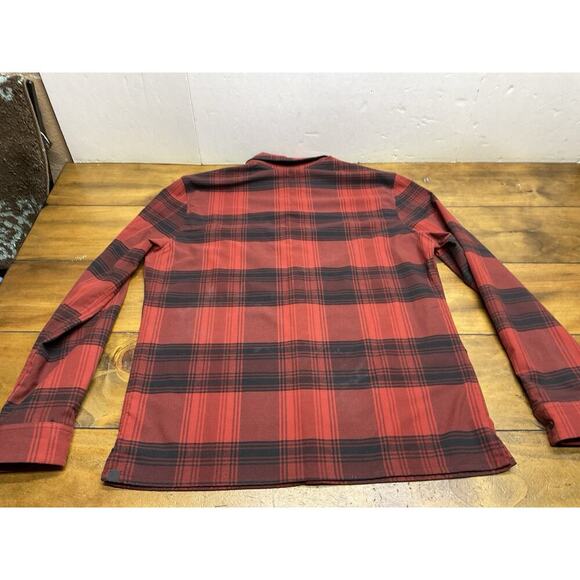 Lululemon Shirt Mens Large Red Black Buffalo Plaid Masons Peak Flannel Commuter - Picture 11 of 12